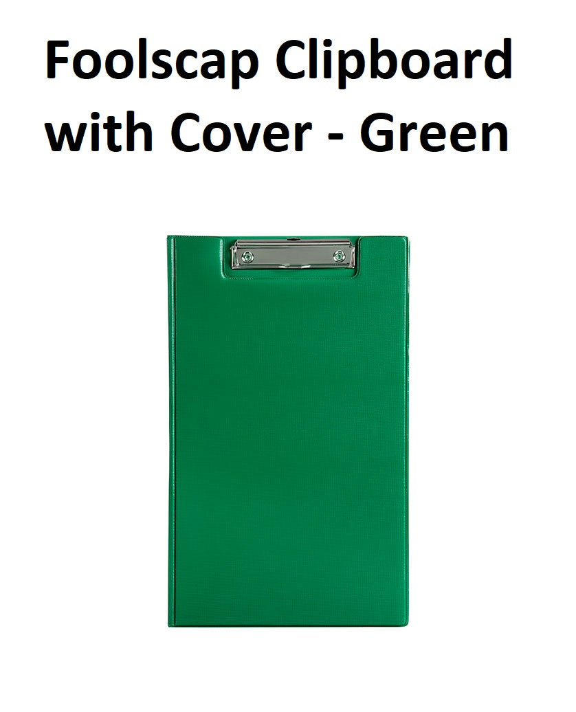Green - Foolscap Clipboard with Cover