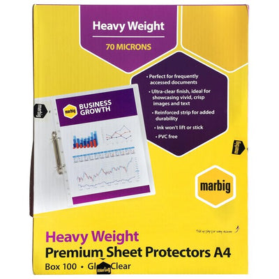 Box of 100 - Heavyweight A4 Copysafe Pockets / Sheet Protectors