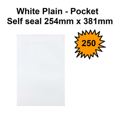 E35 Envelopes - White Plain Pocket Self Seal - Box of 250