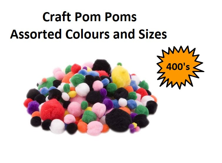 Pom Poms - Assorted - 400pcs