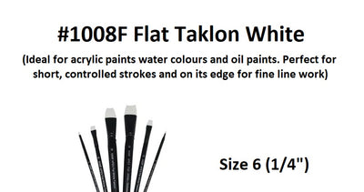 Size 6 (1/4") - Taklon Brushes - Flat