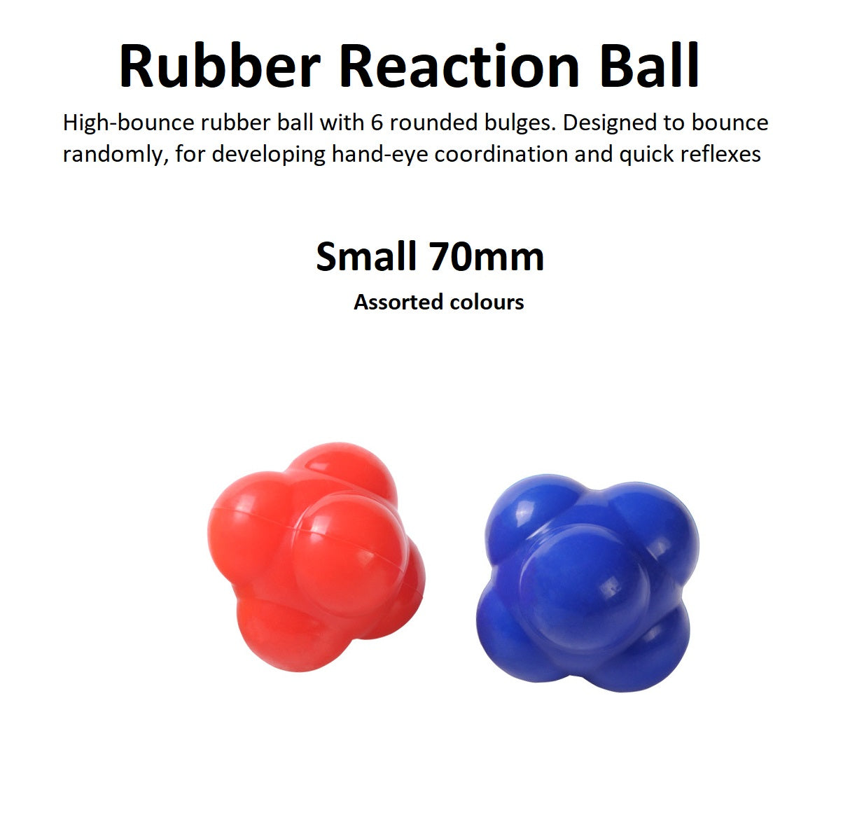 Rubber Reaction Ball - Small 70mm