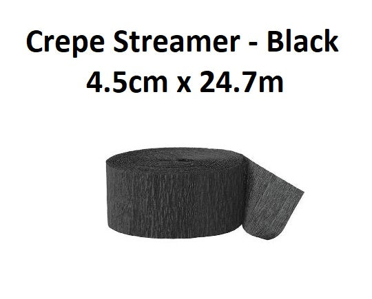 Crepe Paper Streamers - Black