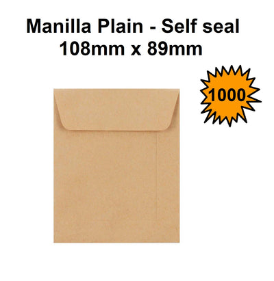 Wage Envelopes (E3) - Manilla Plain Self Seal - Box of 1000