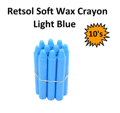 Retsol Soft Wax Crayon - Light Blue 10's