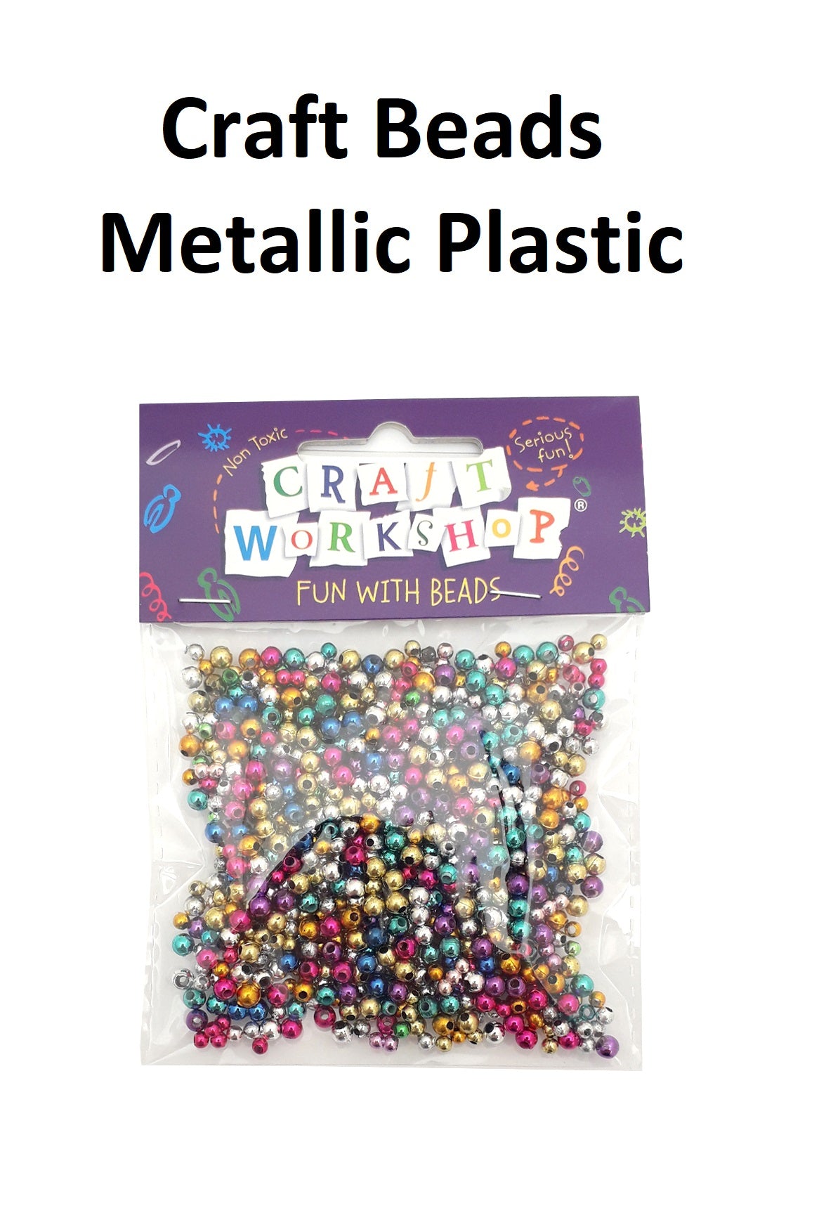 Craft Beads - Metallic Plastic