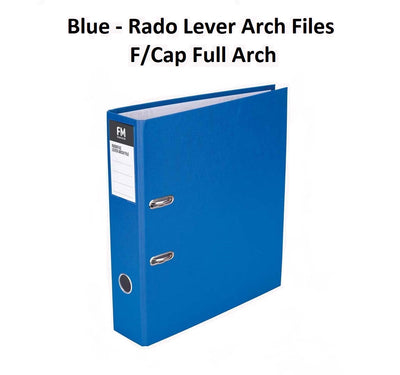 Blue - Foolscap Rado Lever Arch Files - Full Arch File