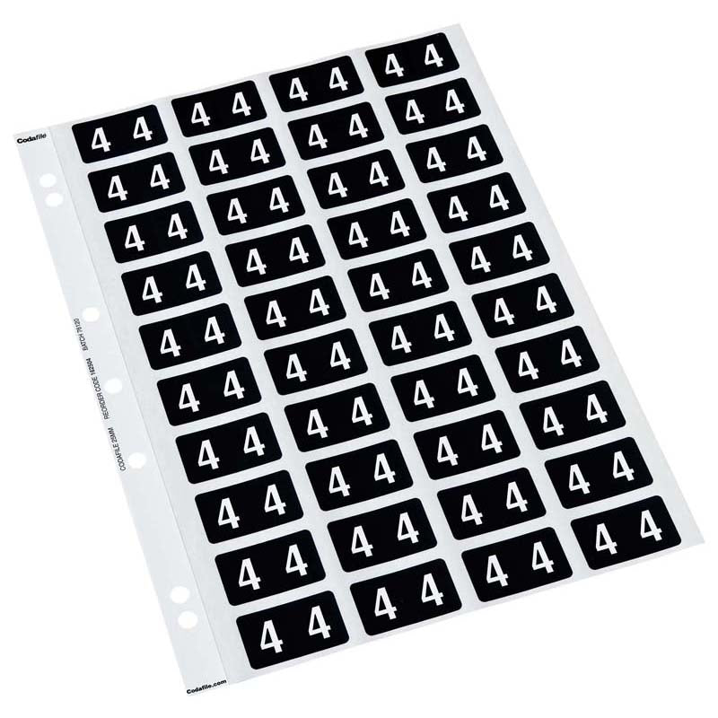 4 - Codafile Labels 25mm - Pack of 5 Sheets