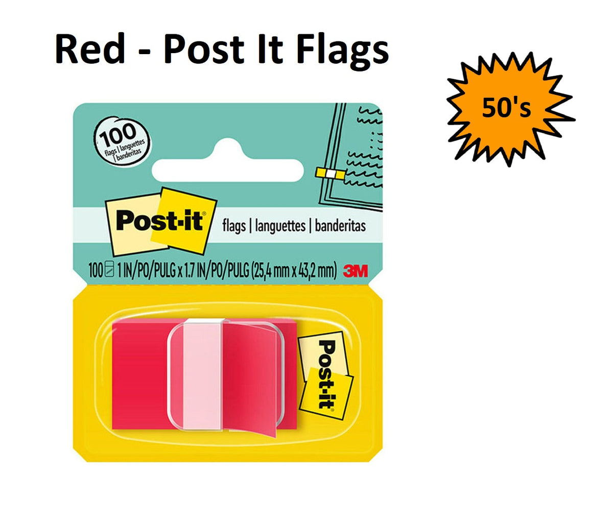 Post It Sticker Red Red - Post It Flags 680 (Pack of 50 sheets) – Educational Essentials Ltd