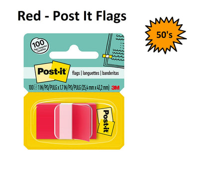 Red - Post It Flags 680 (Pack of 50 sheets)