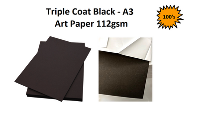 A3 - Triple Coat Black Art Paper 112gsm 100's