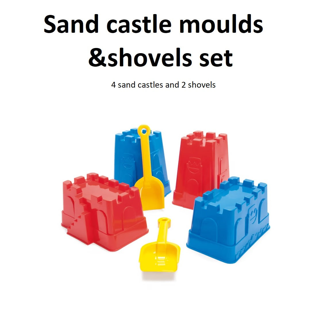 Sand castle moulds and shovels set
