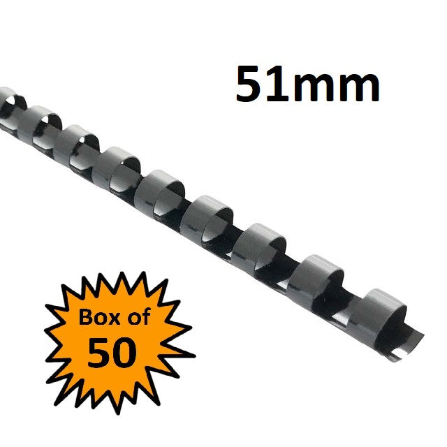 Black 51mm - Binding Coils (Box of 50)