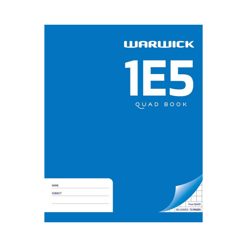 1E5 - Exercise Book - 7mm Quad (Warwick)