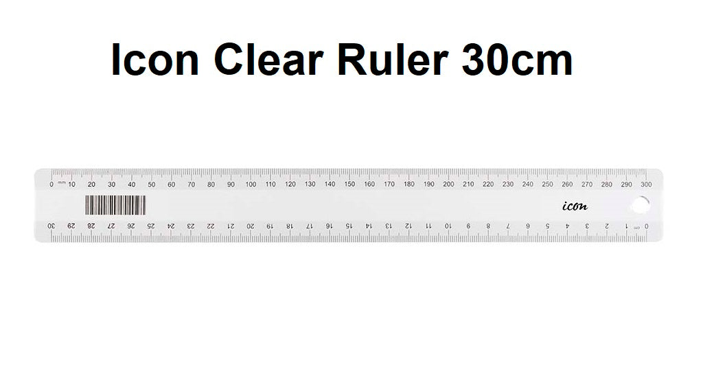 Plastic Rulers 30cm Clear (Icon)