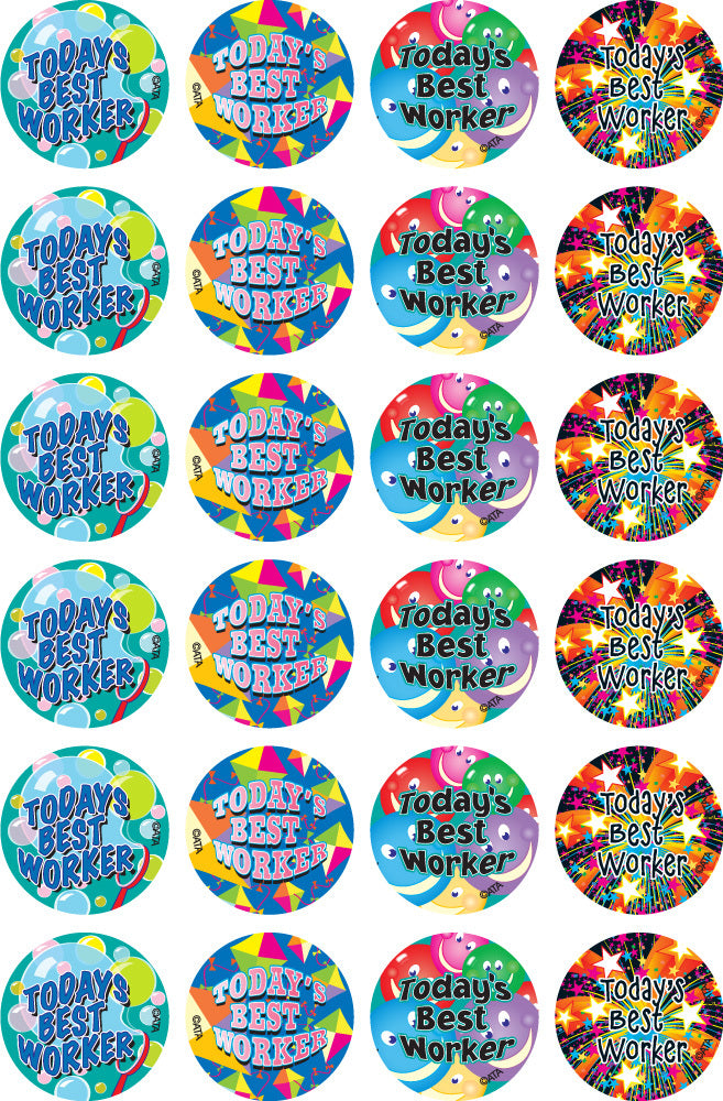 Today's Best Worker - Merit Stickers (Pack of 96)