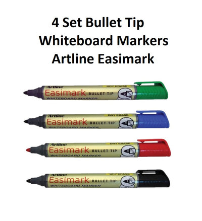 4 Set Bullet Tip - Whiteboard Markers Artline Easimark