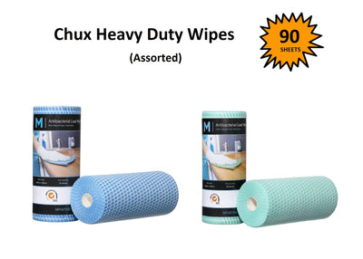 Assorted Colour Roll - Chux Heavy Duty Wipes 90 Sheets