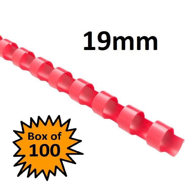 Red 19mm - Binding Coils (Box of 100)