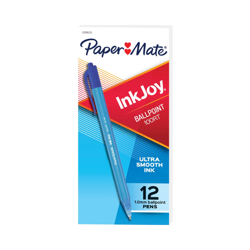 Blue (Box of 12) - Papermate Inkjoy 100RT Ballpoint Pens