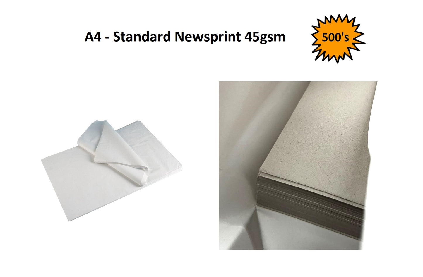 A4 - Standard Newsprint 45gsm 500's