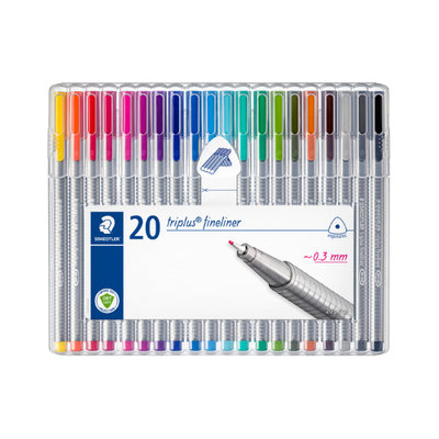 Set of 20 - Staedtler Triplus Fineliner Pens