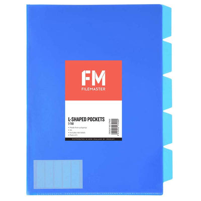 L Shaped 5 Tab Dividers - Blue (sold singly)