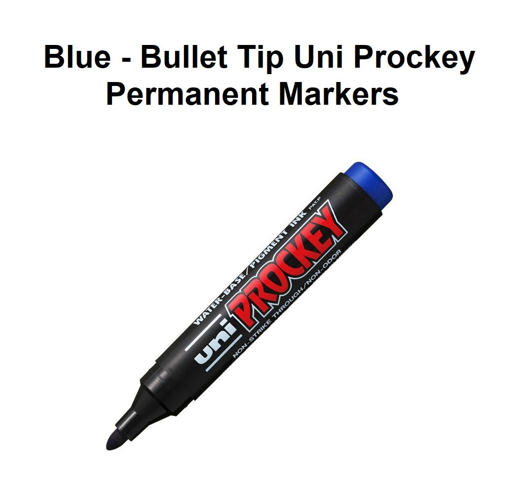 Blue - Bullet Tip Uni Prockey Permanent Markers