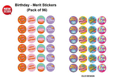 Birthday - Merit Stickers (Pack of 96)