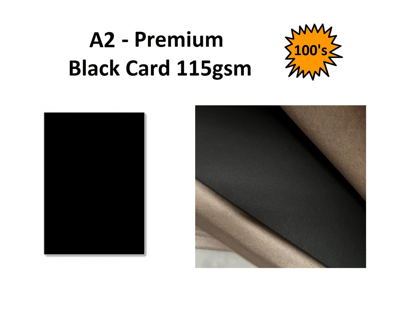 A3 - Premium Black Card 115gsm - 100's