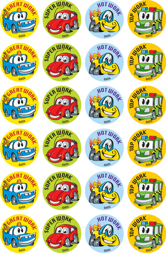 Crazy Cars - Merit Stickers (Pack of 96)