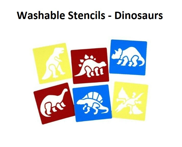 Washable Stencils (14 x 15cm) - Dinosaurs 6's