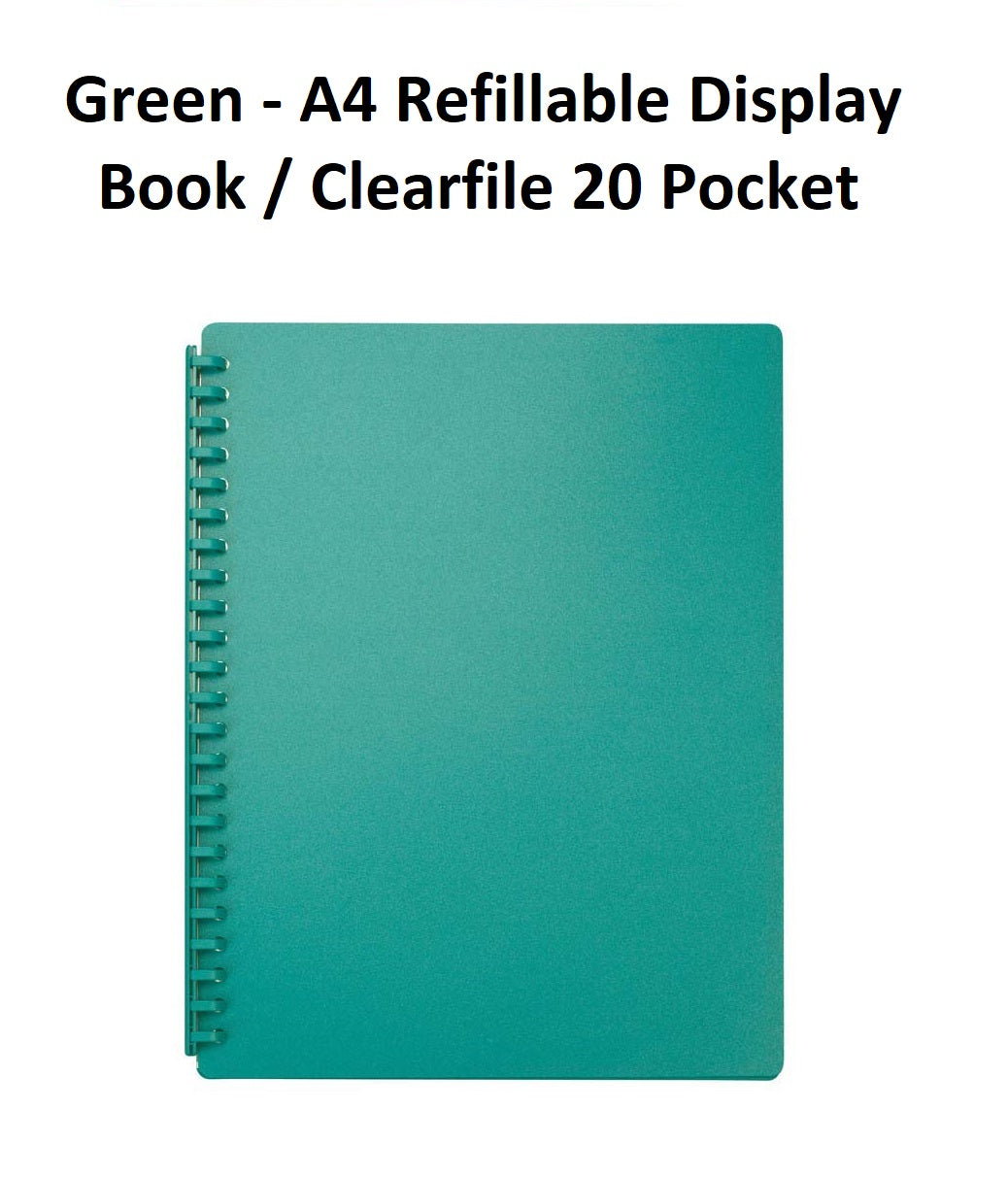 Green - A4 Refillable Clearfile 20 Pocket