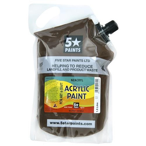 Burnt Sienna 1.5L - Acrylic Paint Pouch (NZACRYL)