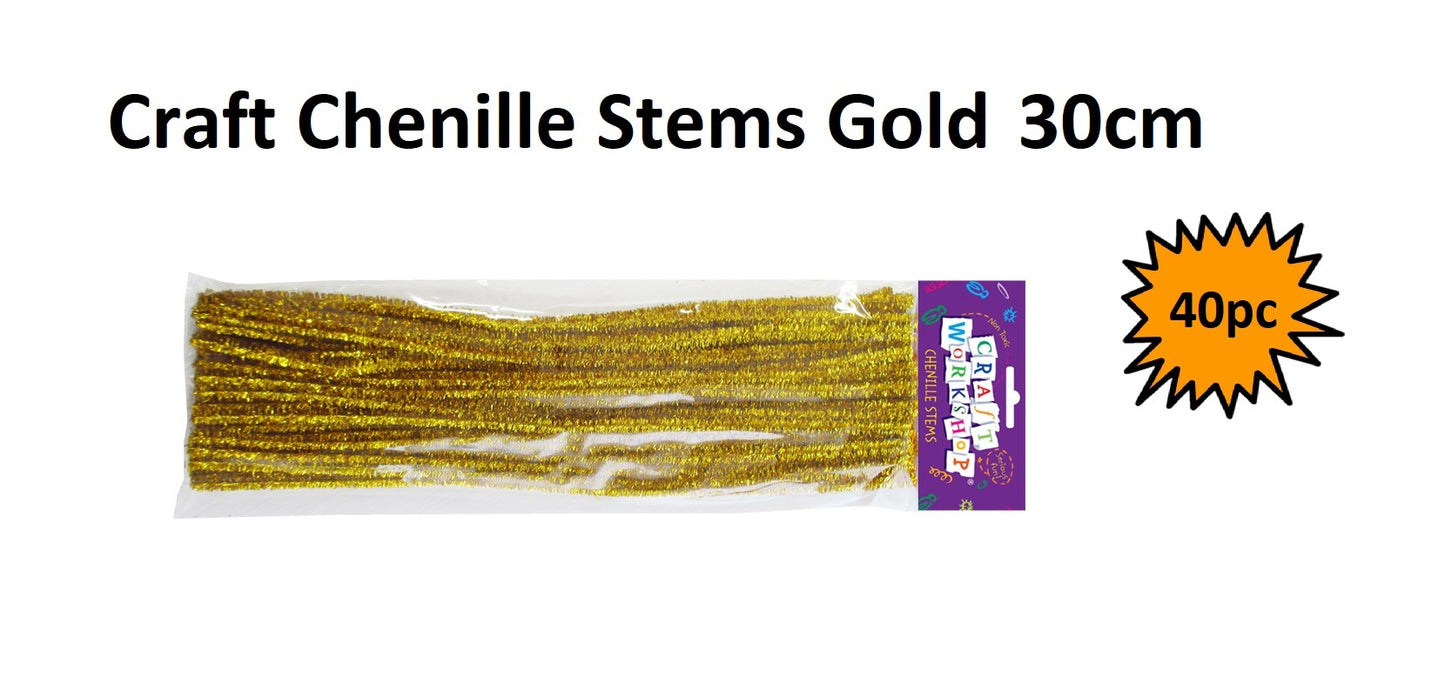 Pipe Cleaners - Gold 30cm (40pcs)