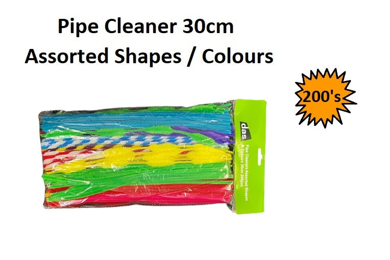 Pipe Cleaners - Assorted Shapes 30cm (200pcs)