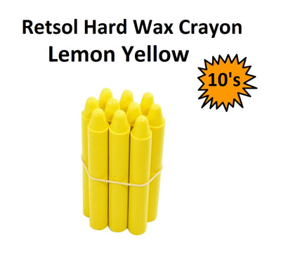 Retsol Hard Wax Crayon - Lemon Yellow 10's