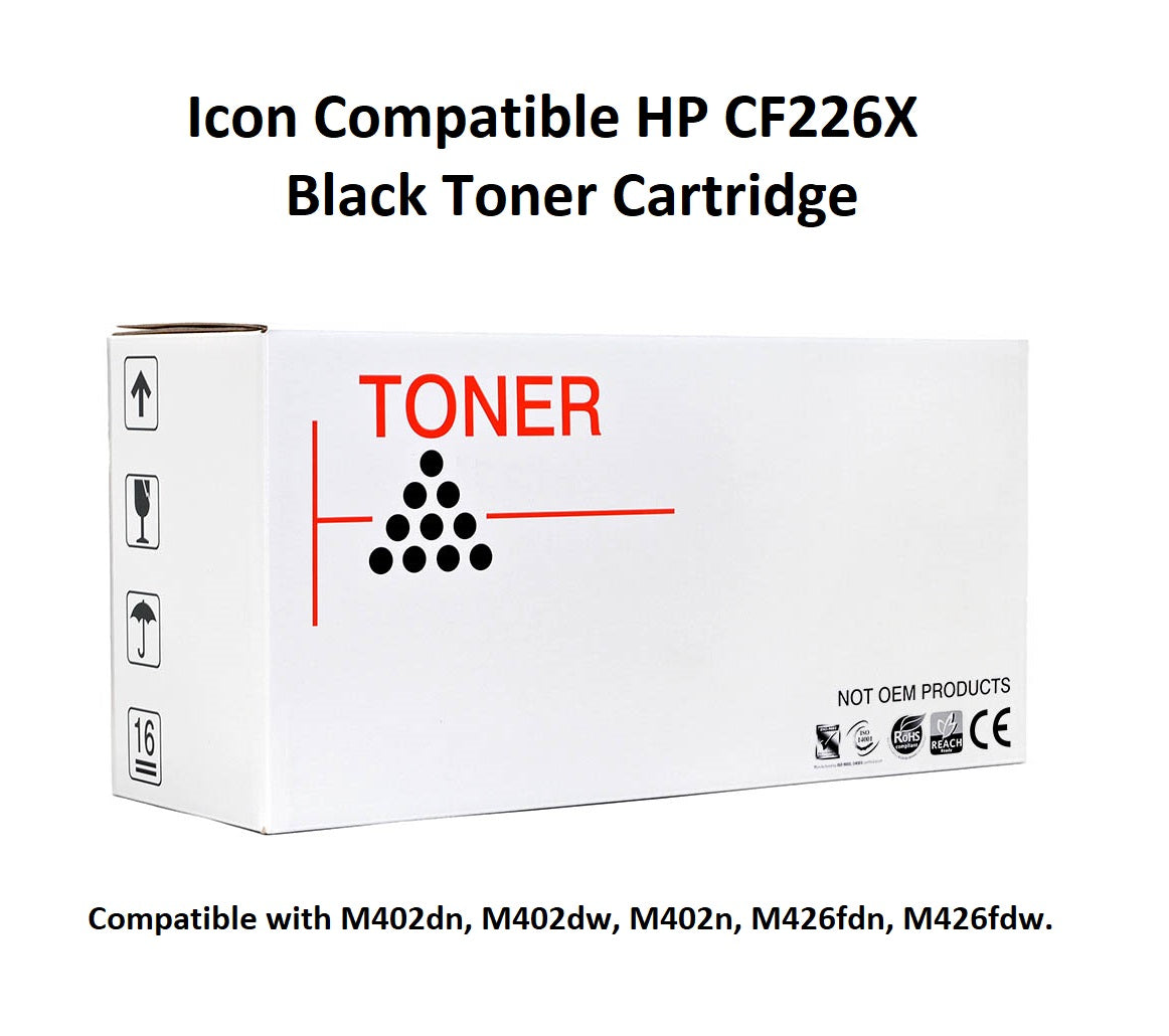 Icon Compatible HP CF226X Black Toner Cartridge