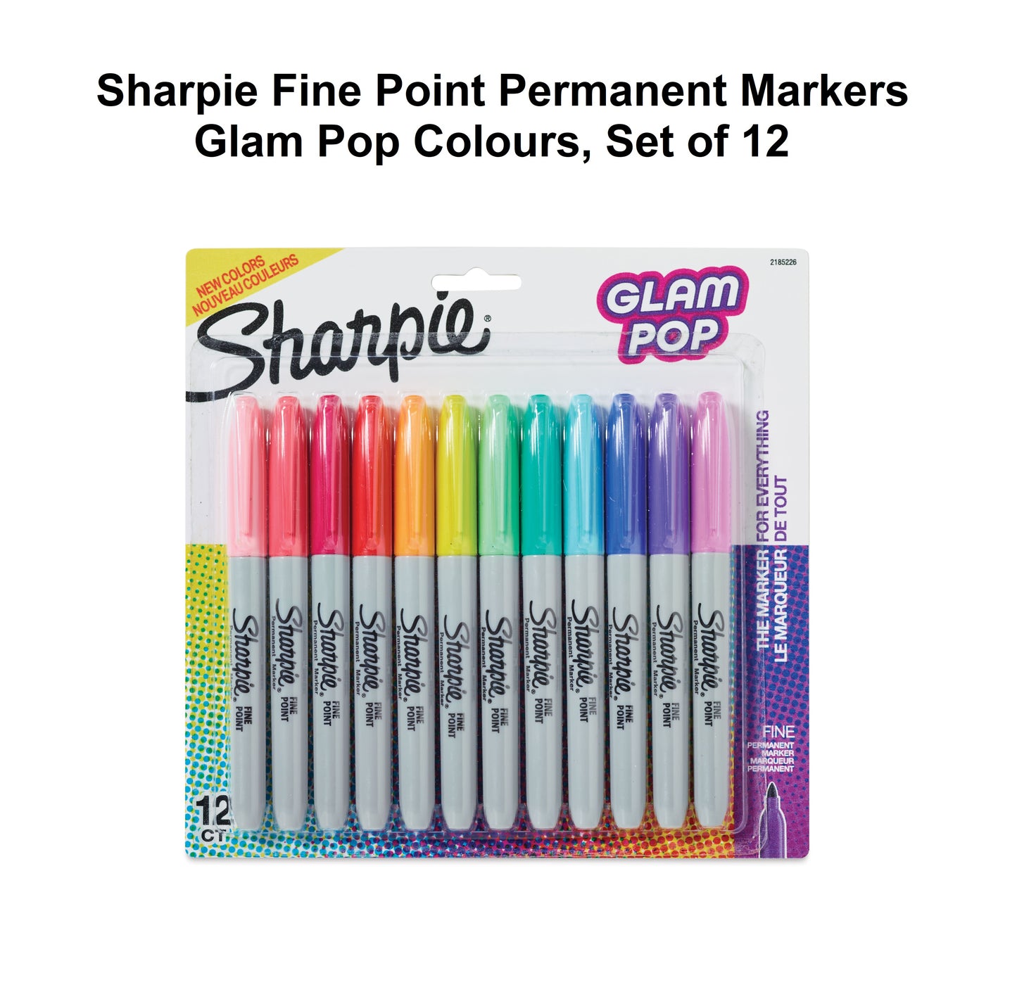 Glam Pop Set of 12 - Fine Tip Sharpie Markers