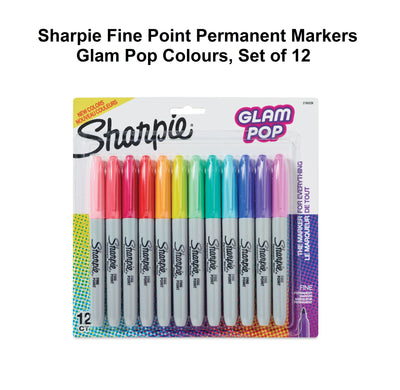 Glam Pop Set of 12 - Fine Tip Sharpie Markers