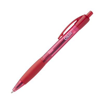 Red - Okin Retractable Ball Pen with Grip
