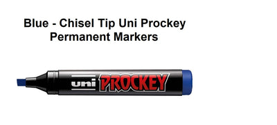 Blue - Chisel Tip Uni Prockey Permanent Markers