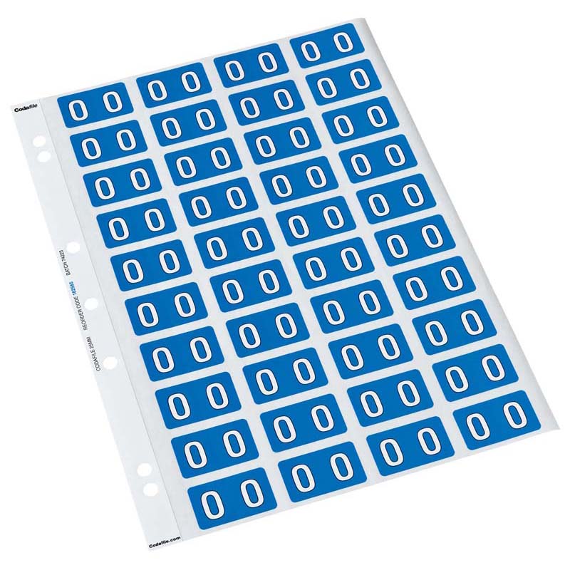 O - Codafile Labels 25mm - Pack of 5 Sheets