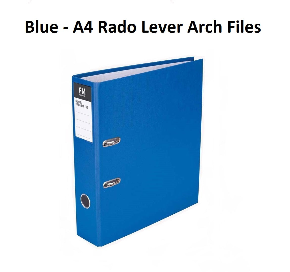 Blue - A4 Rado Lever Arch Files - Full Arch File