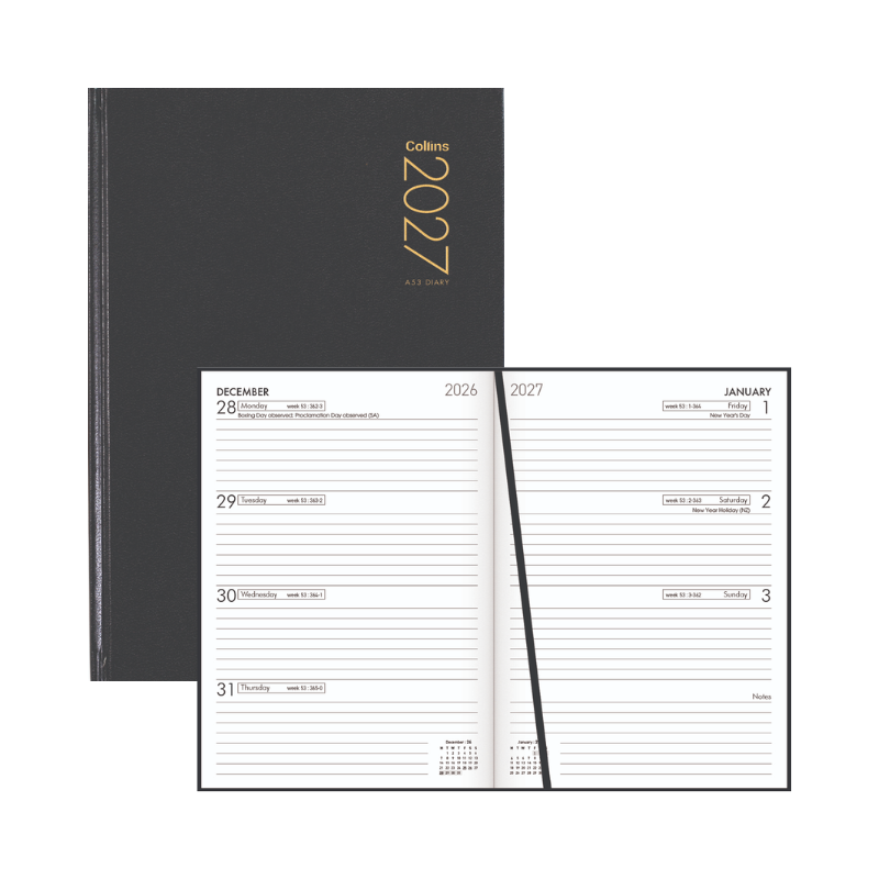 2027 Collins Diary A53 Black