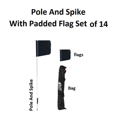 Rugby Pole & Spike with Padded Flag - Set of 14 with Bag