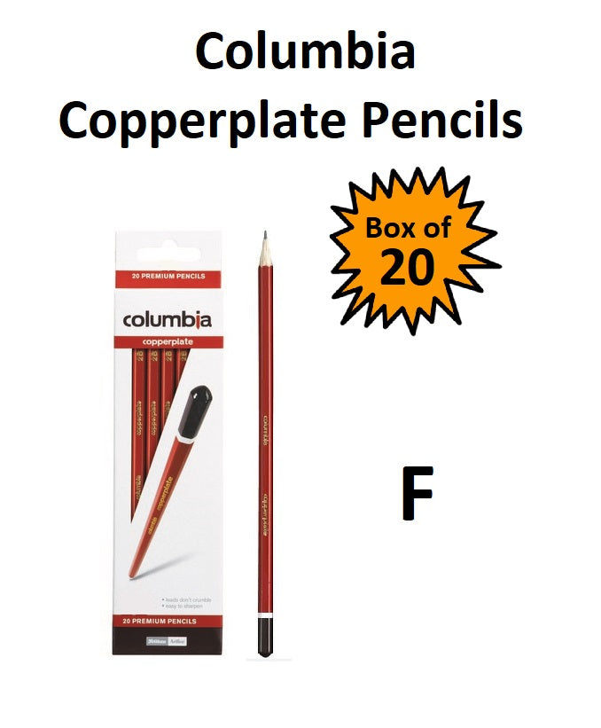Columbia Copperplate Pencils  - Box of 20 - F