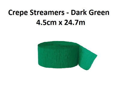 Crepe Paper Streamers - Green