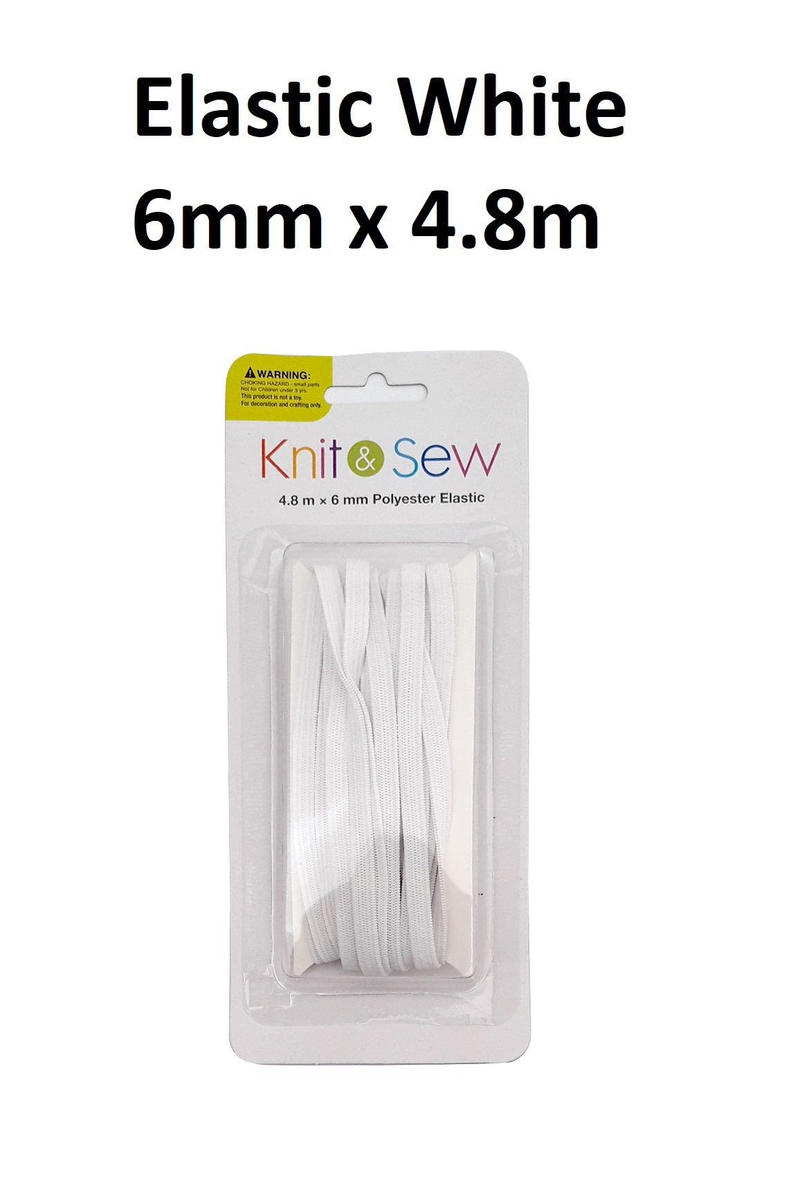 Elastic 6mm Flat x 4.8m - White