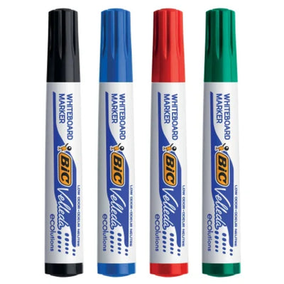 Set of 4 - Bullet Tip Bic Velleda Whiteboard Markers